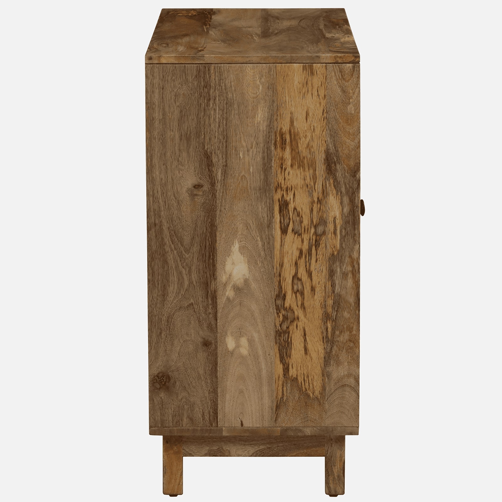 Pluma Mango Wood Hand Painted Multicolor 2 Door Cabinet In Natural Finish