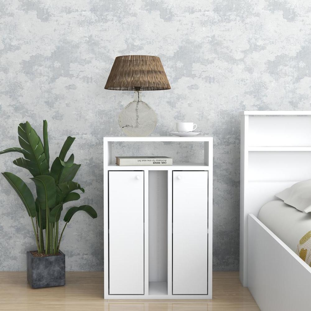 Ren Engineered Wood Bedside Table in White Finish