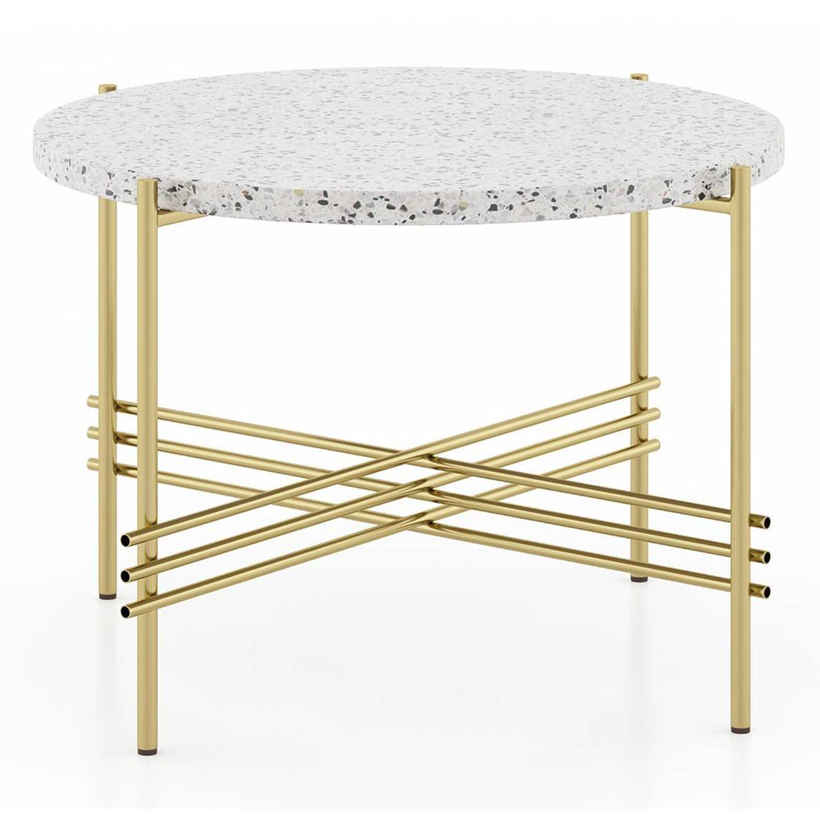 Maria Round Metal Coffee Table In Brass Finish