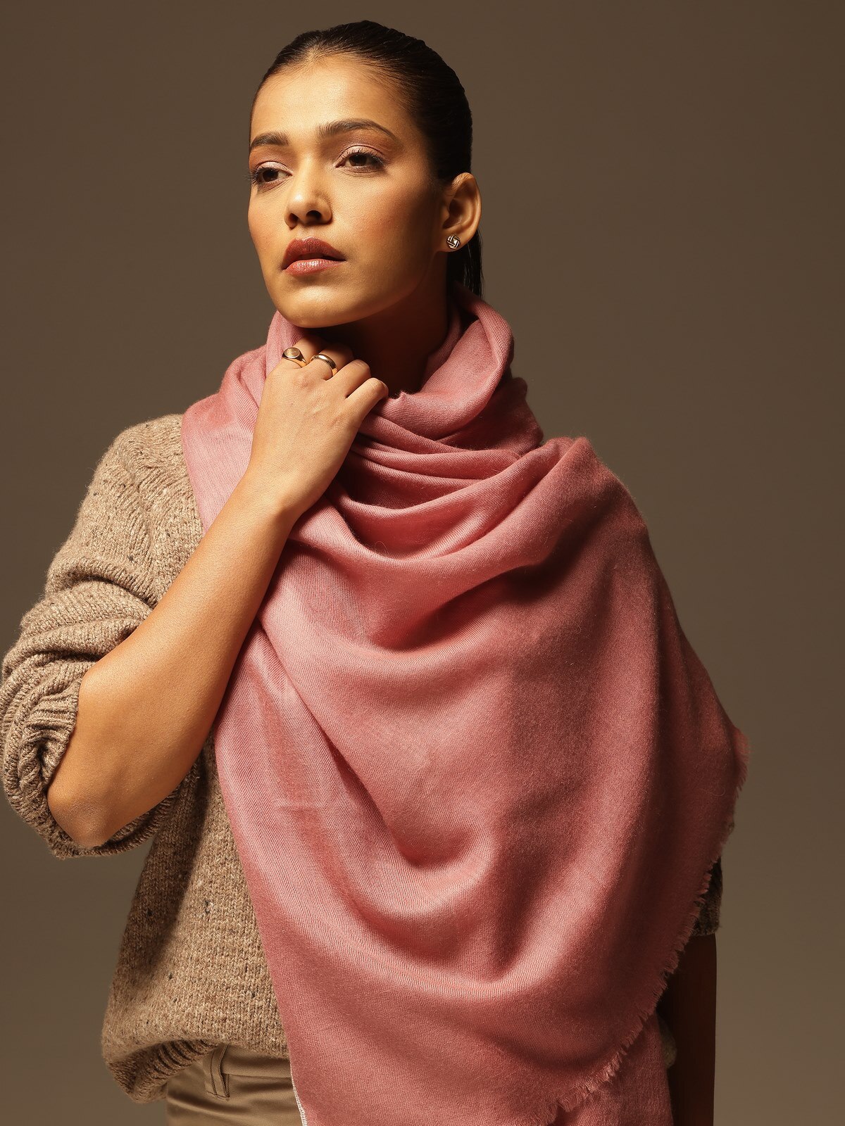 Peach Pashmina Shawl