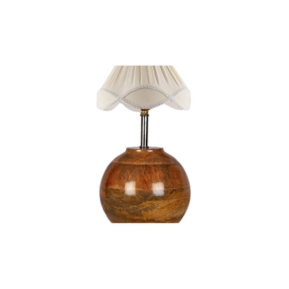 Vintage cotton off-white with Natural Wood Table Lamp
