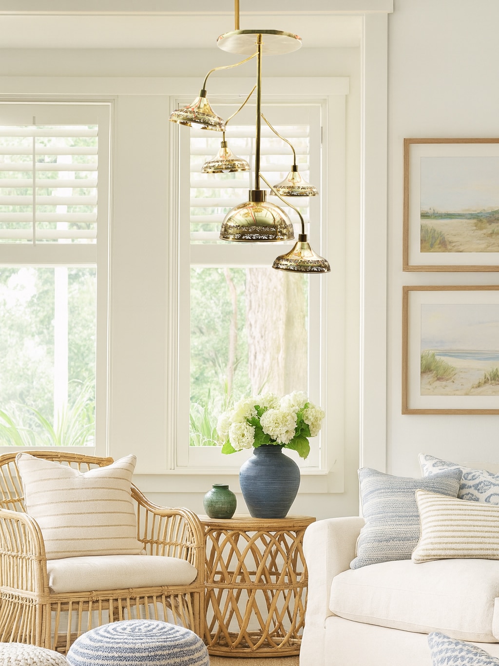 Lifestyle view of Brass Nakkashi Cluster Light