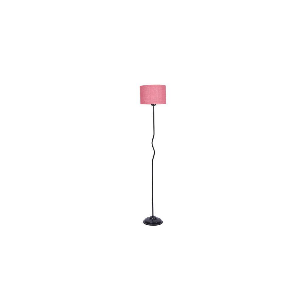 Minnie Pink Jute shade with Iron floor lamp