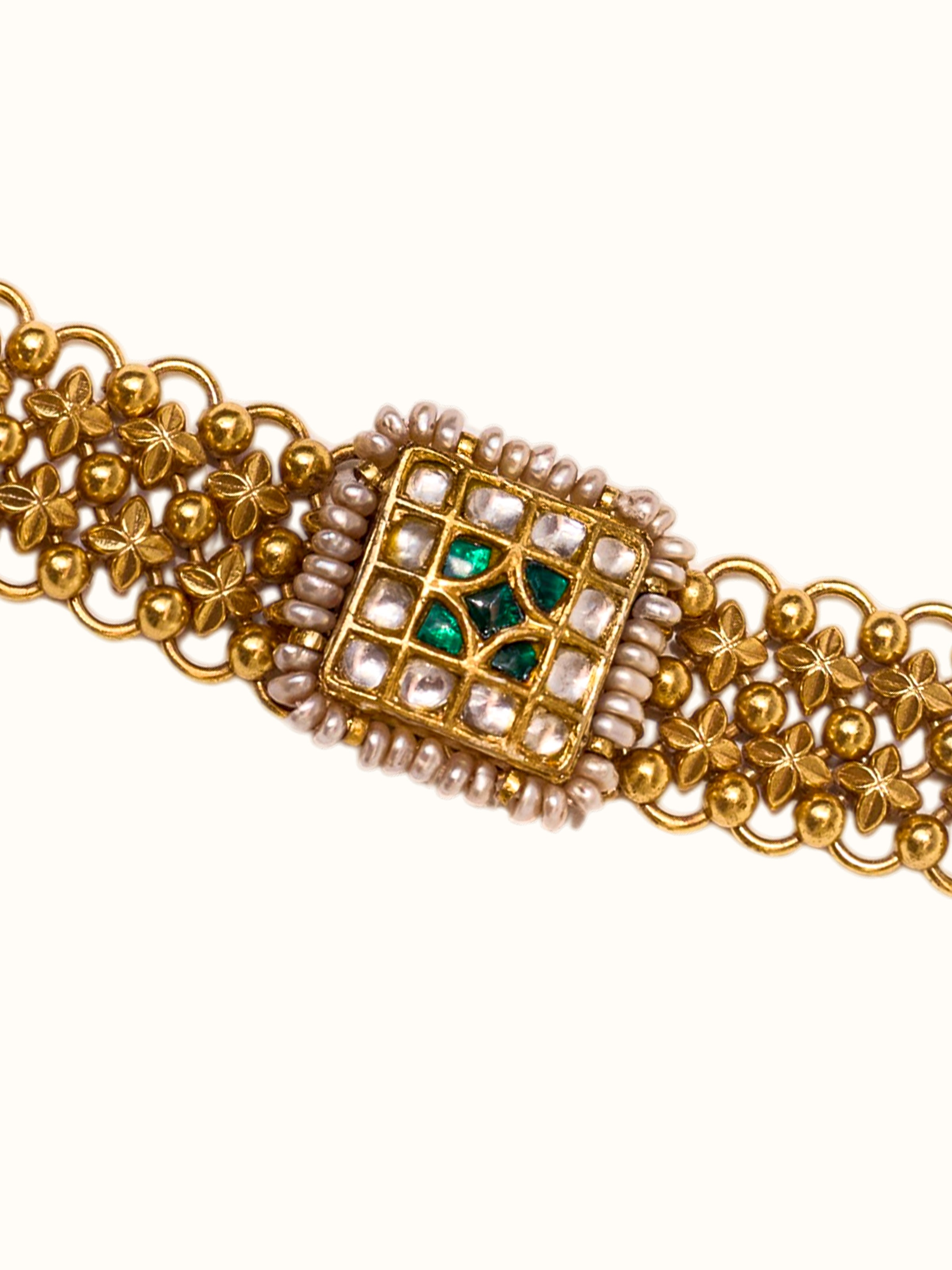 Silver Smithing Gold Plated Thappa Motif Wristwear