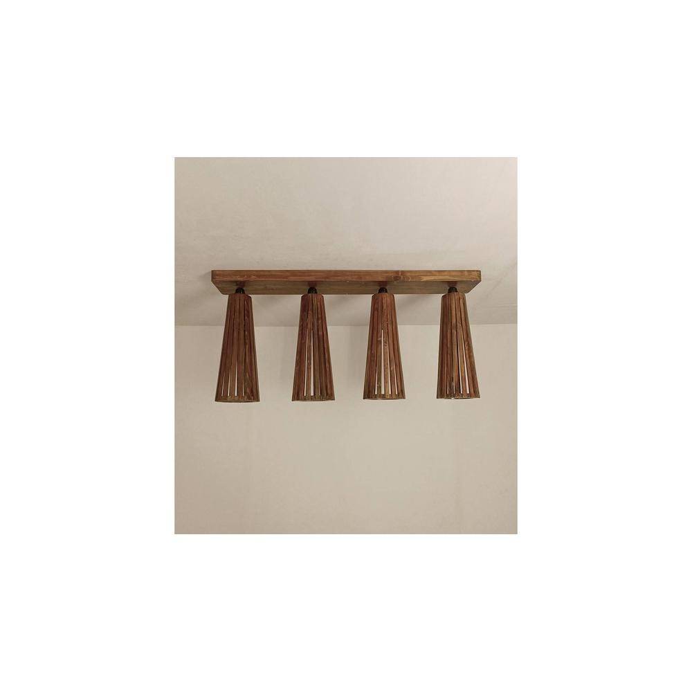 Bole Brown Solid Wood Ceiling Light