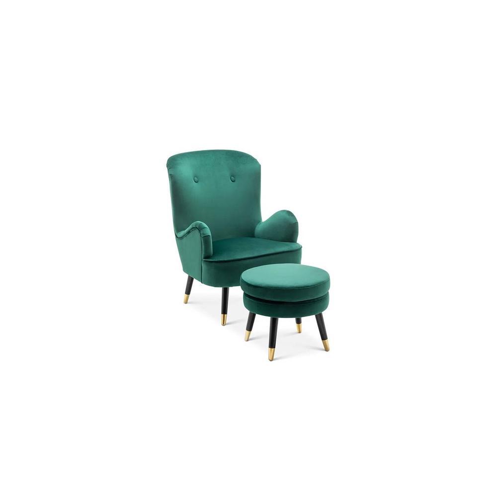 Epperly Chair With Ottoman Green
