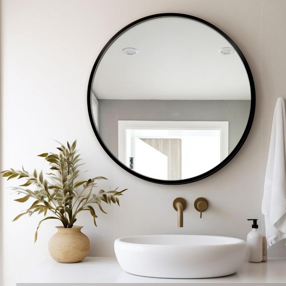 Aluminium Circle Decorative wall mirror by elegant arts and frames (Mirror size 600 mm)