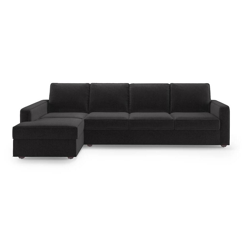 Apollo Left Aligned 3-Seater Fabric Sofa in Pebble Grey Colour - Urban Ladder