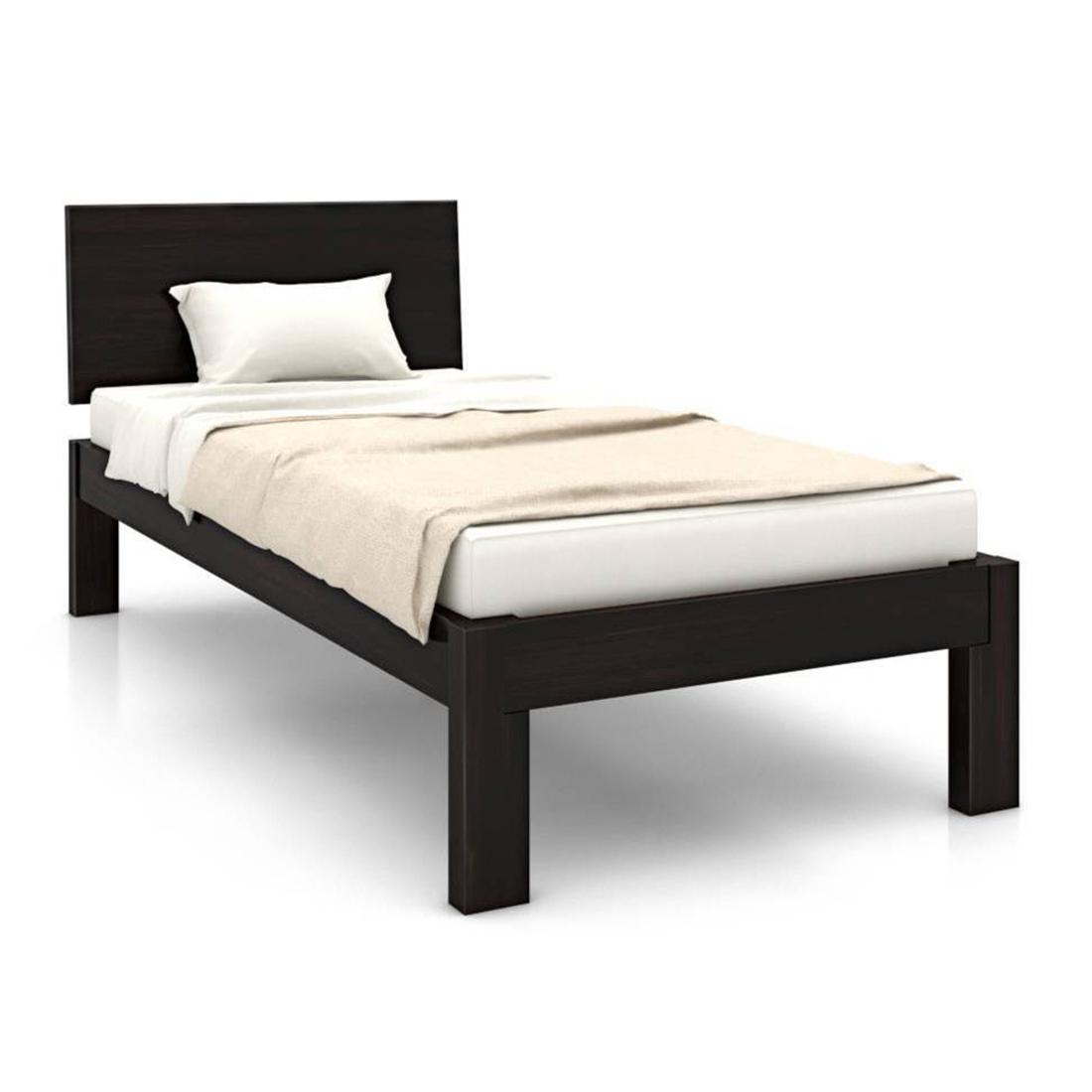 Boston Solid Wood Single Size Bed In Mahogany Finish