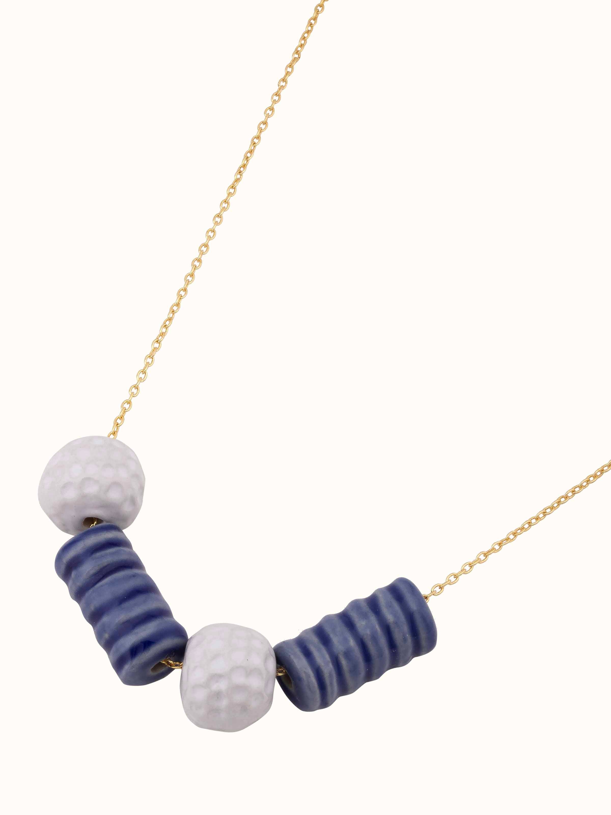 Profile view displaying ceramic bead arrangement and elegant design