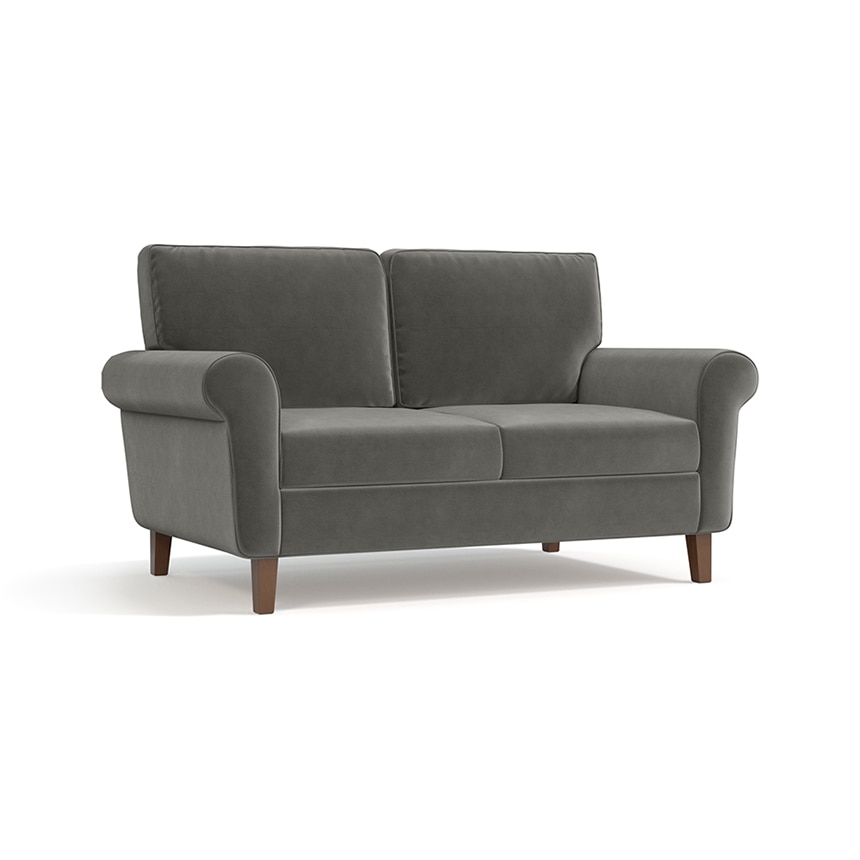 Oxford 2 Seater Fabric Sofa in Ash Grey Velvet Colour-image-39
