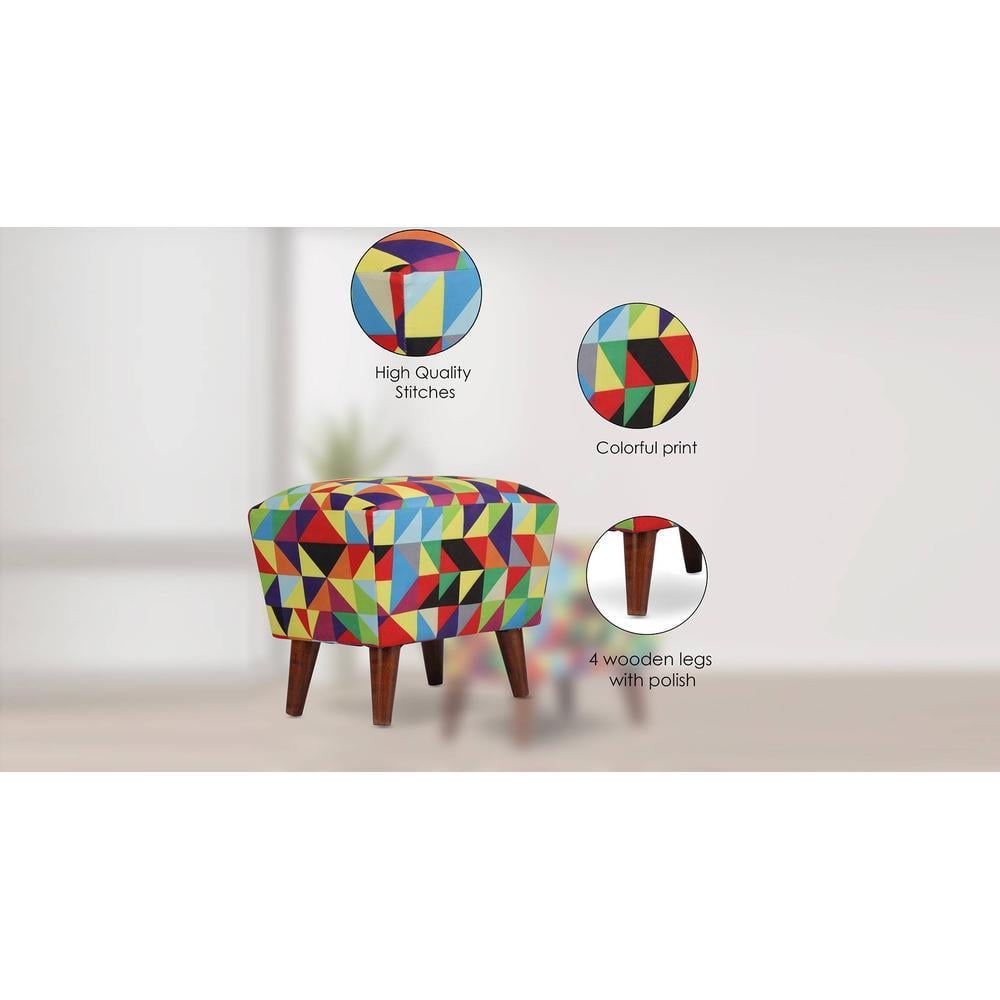 Genevieve Solid Wood  Ottomon in  Multicolor Colour