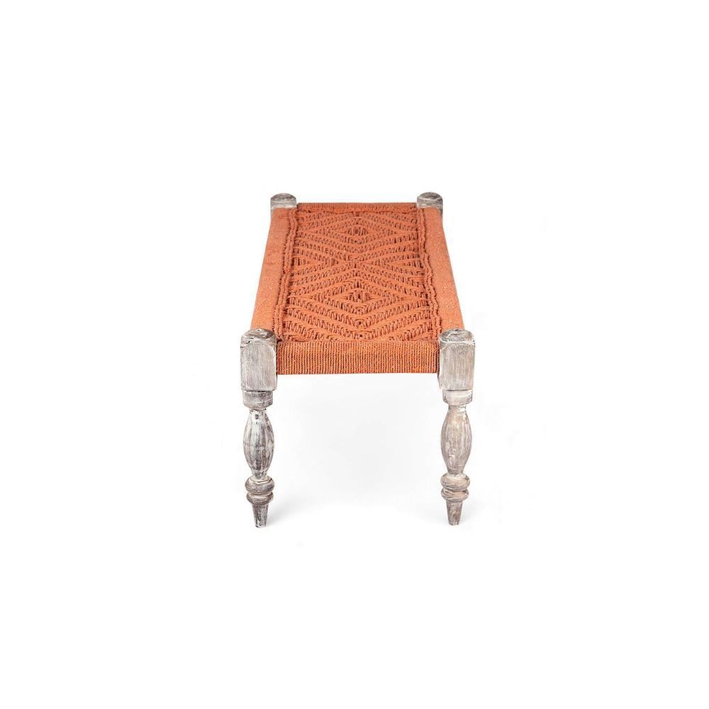 Hamilton Solid Wood Maachi Bench In Orange Canning