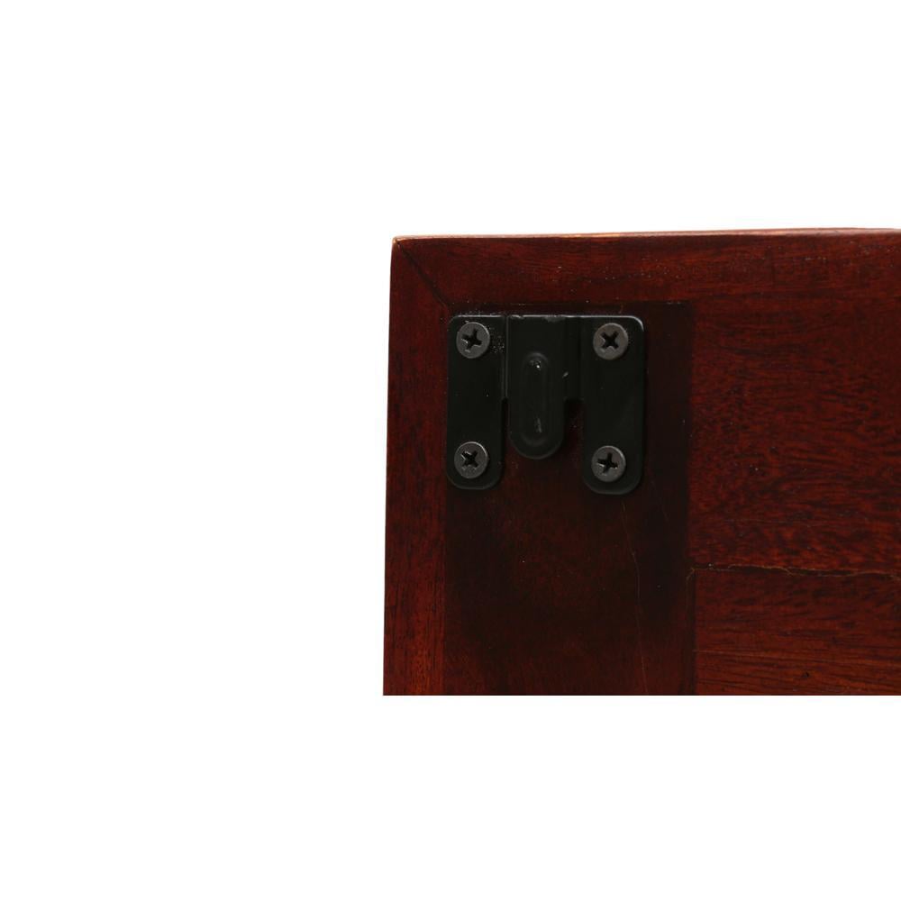 paulo solid wood mirror in brown colour