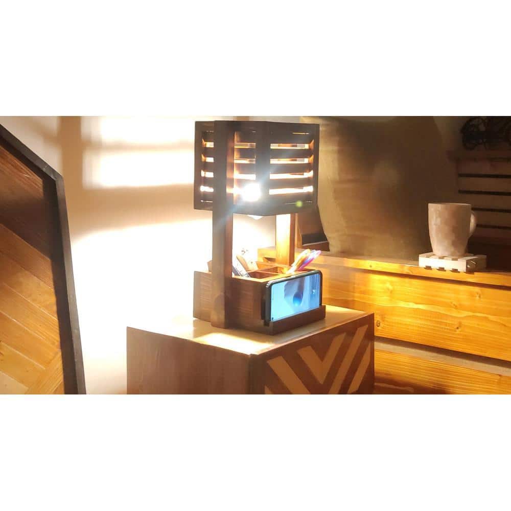 Minister Wooden Table Lamp With Mobile Stand