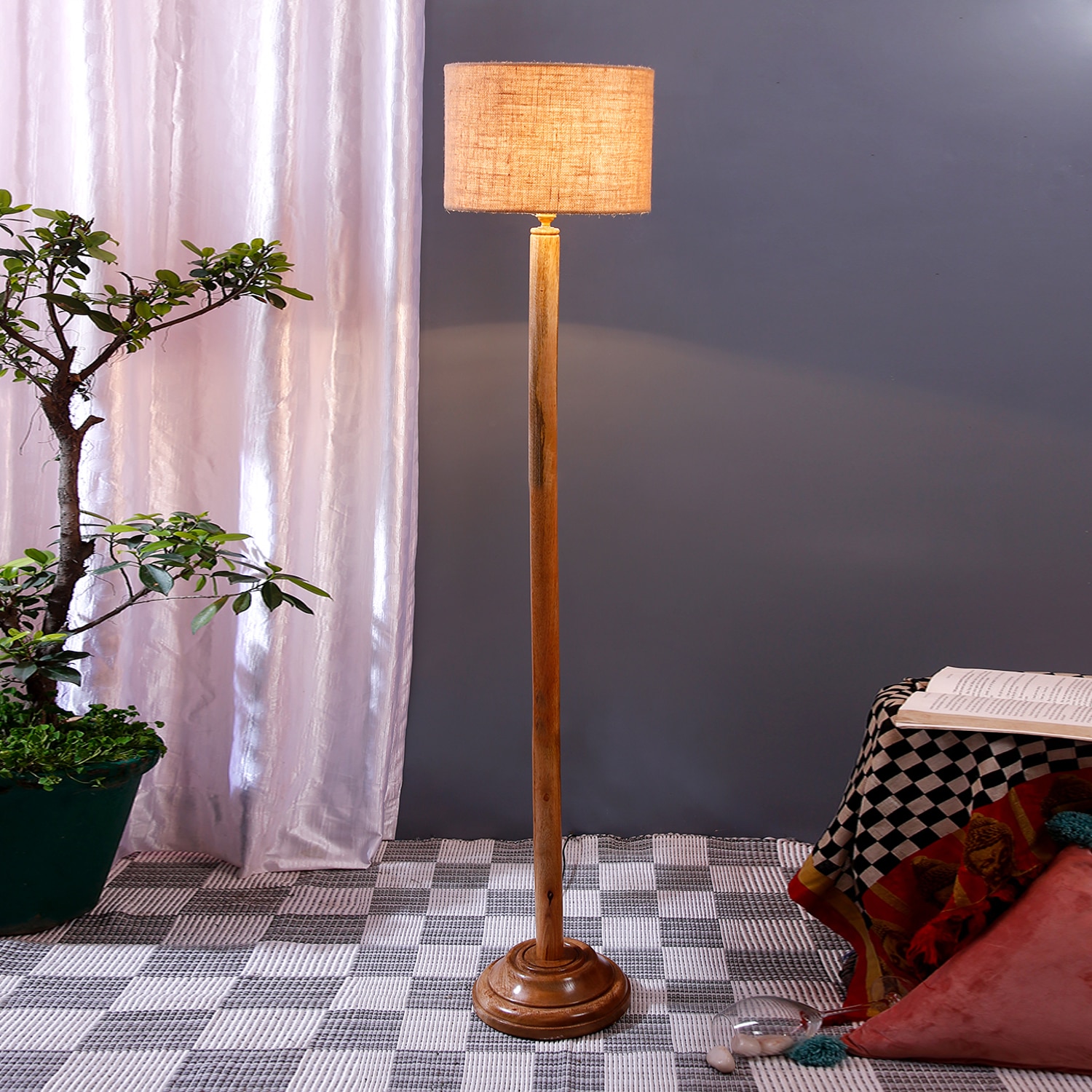 Devansh Wooden Foor Lamp