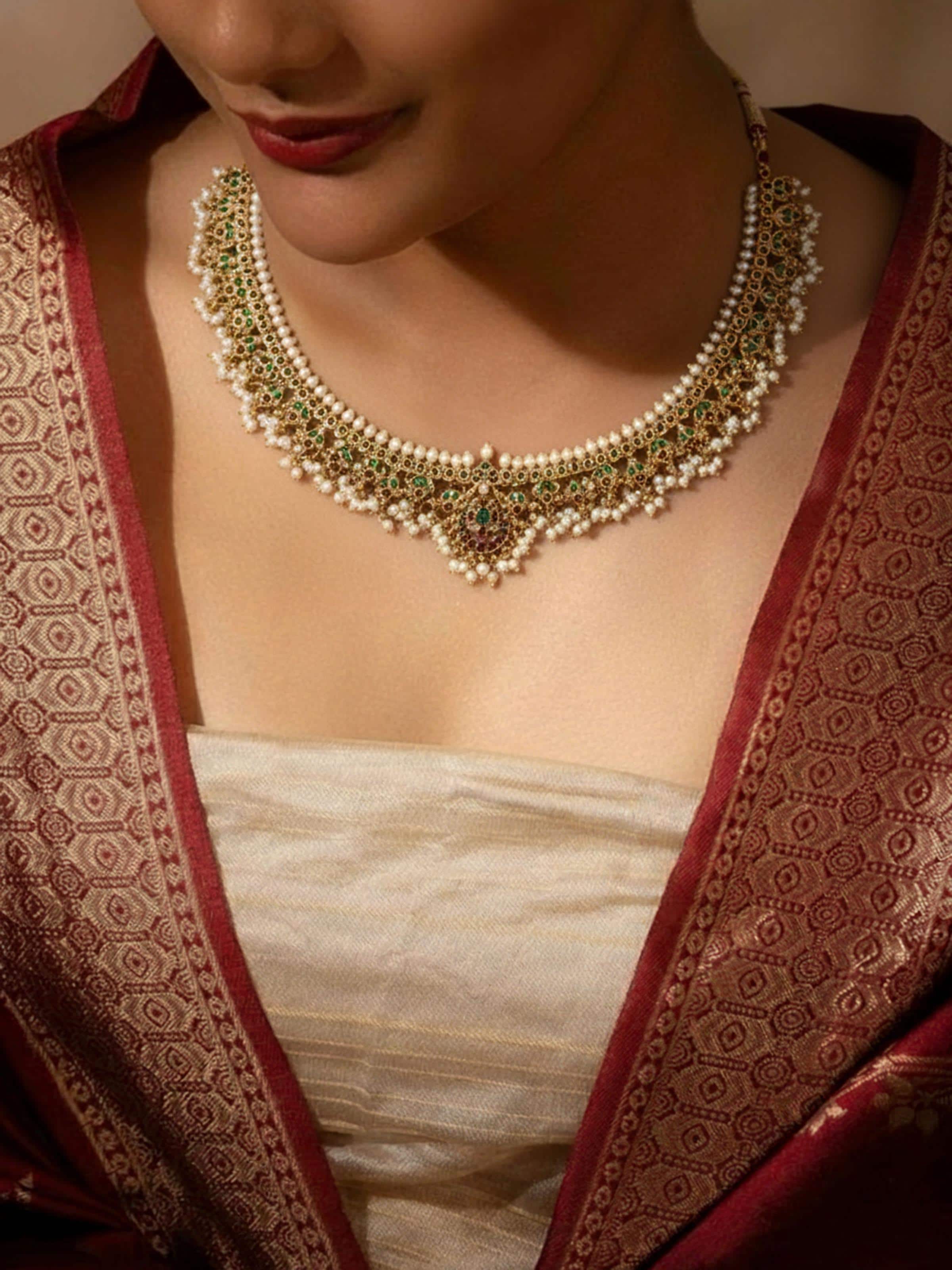 Guttapusalu Silver Collar Necklace