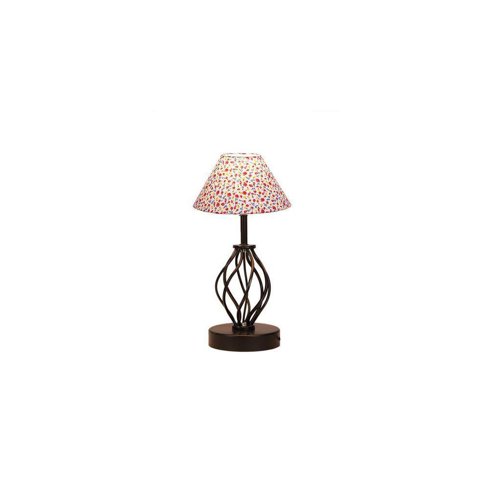 Tessa Multicolor cotton Table lamp with Iron Base
