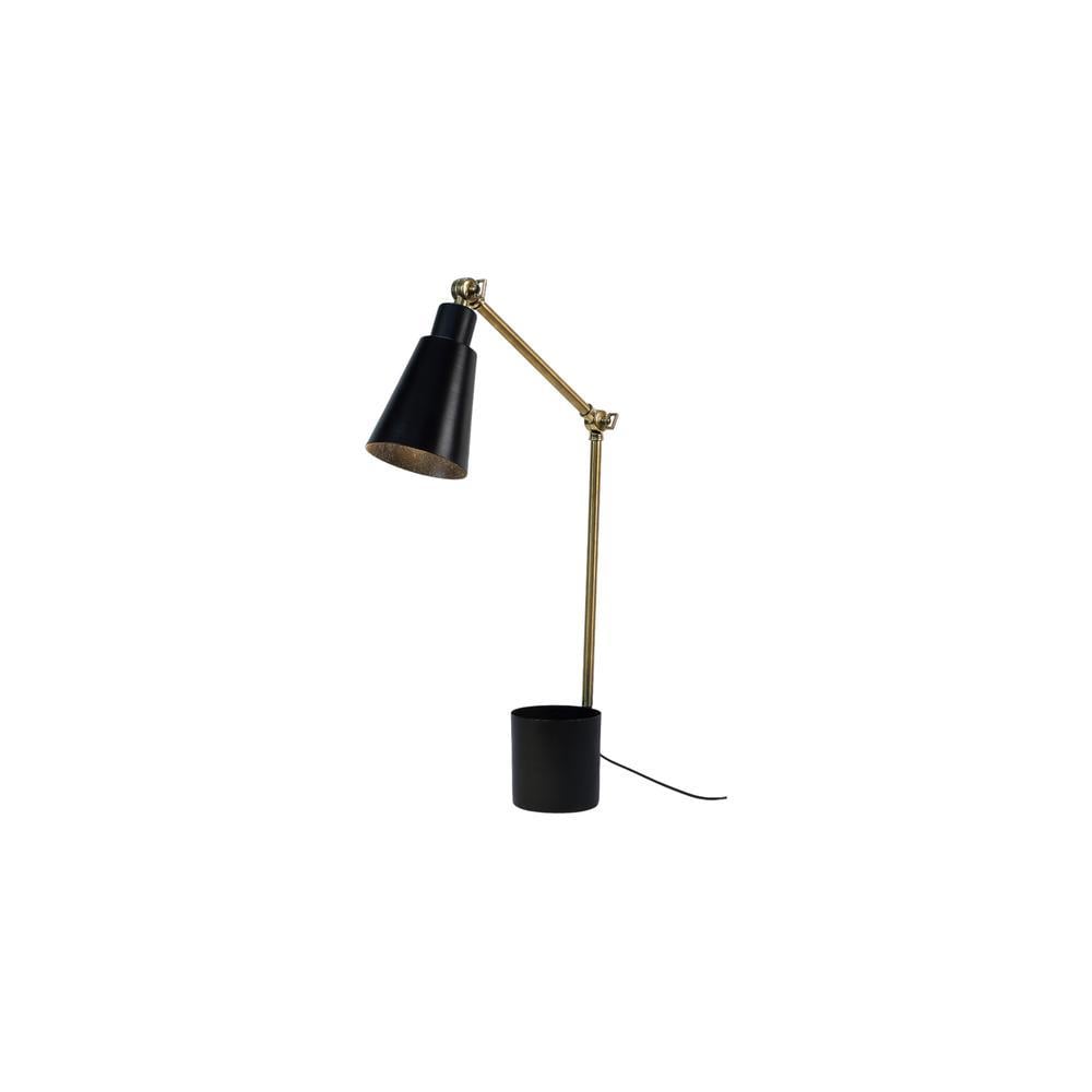 Designer Black and Gold Study Lamp With Metal Base