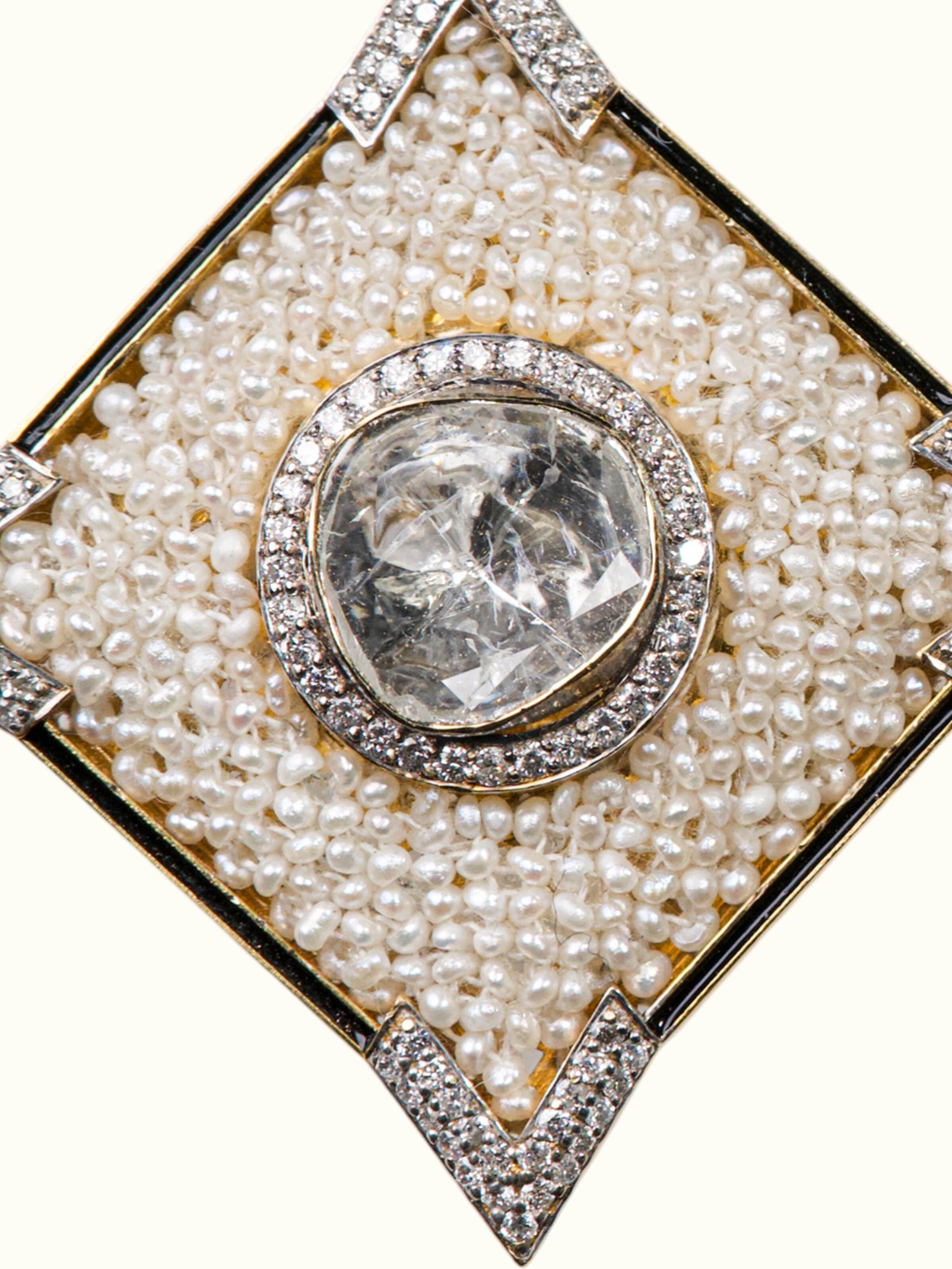 detail view of dank polki 14 karat studs stones