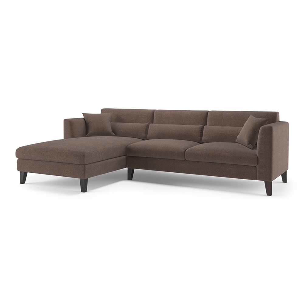 Lewis Sectional Sofa (Colour : Daschund Brown, Cushion : Hard, Seater : Left Aligned 3 Seater + Left Aligned Chaise)