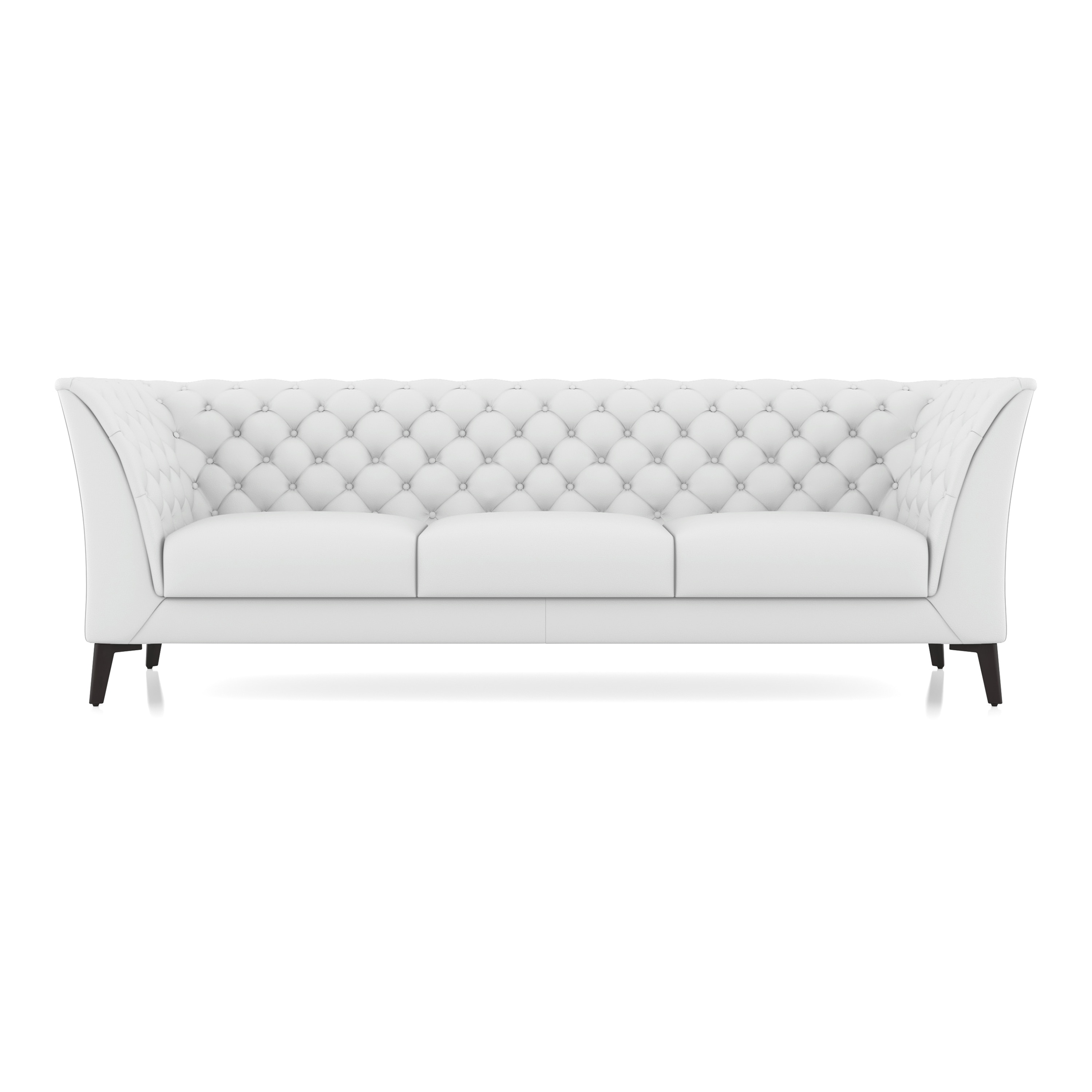 Weston 3 Seater Premium Italian Leather Sofa In Polaris