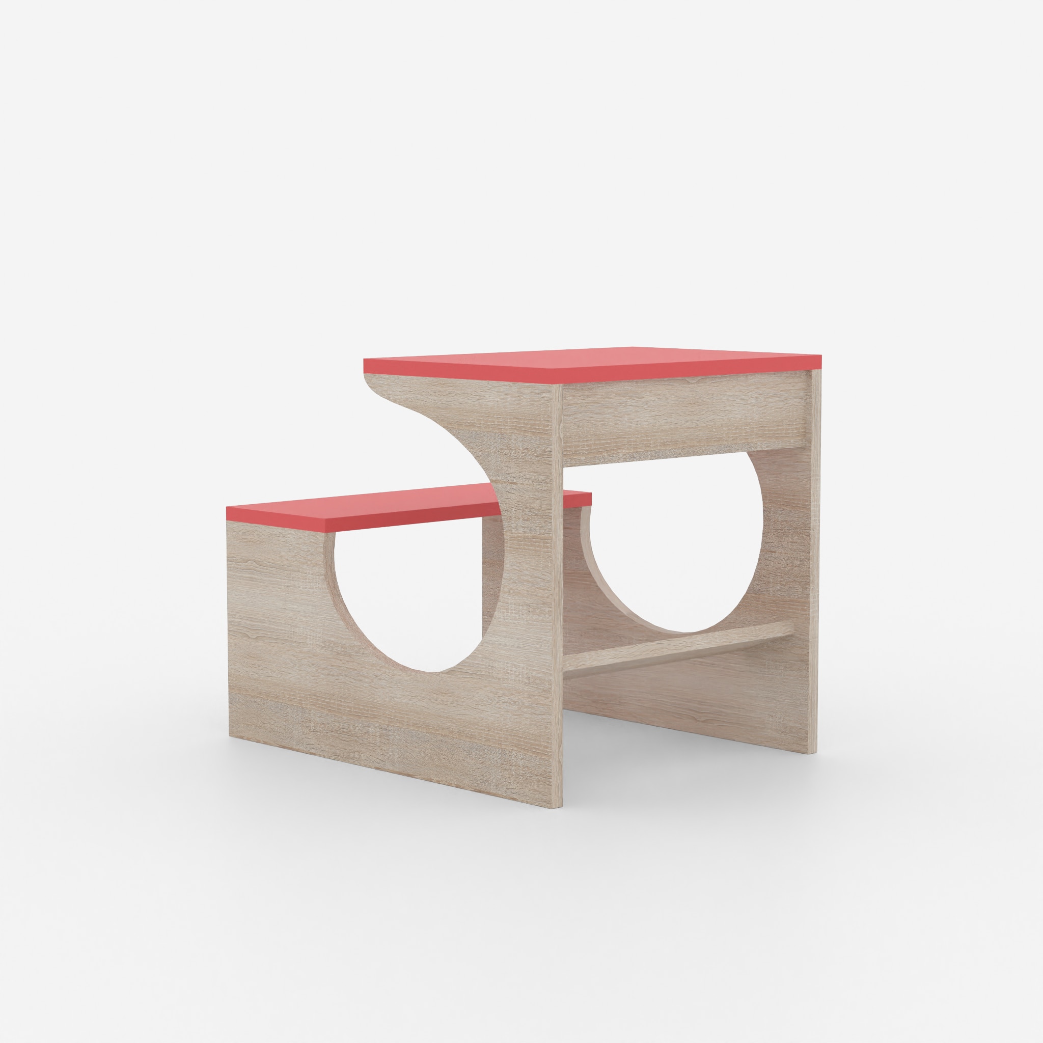 Montessori Toddler Activity Table & Chair in Oak and Red