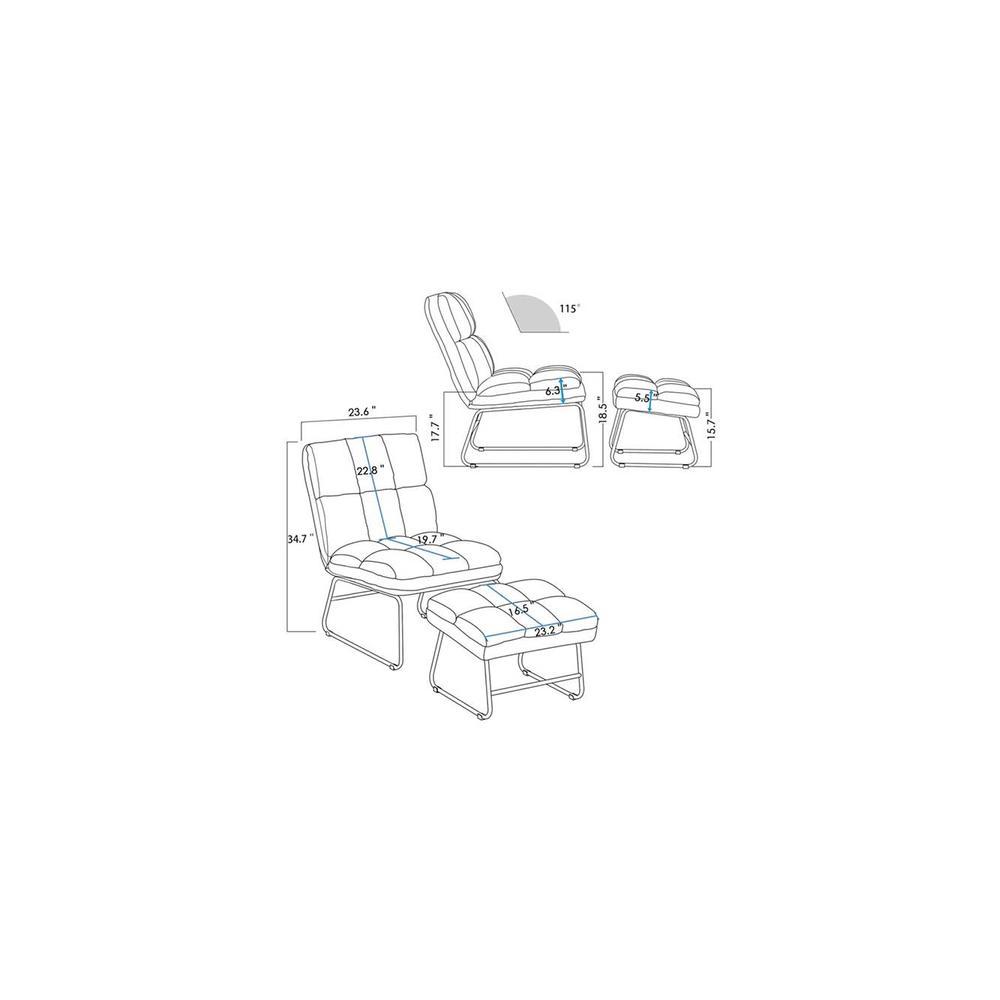 Hiltonia Chair With Ottoman Grey