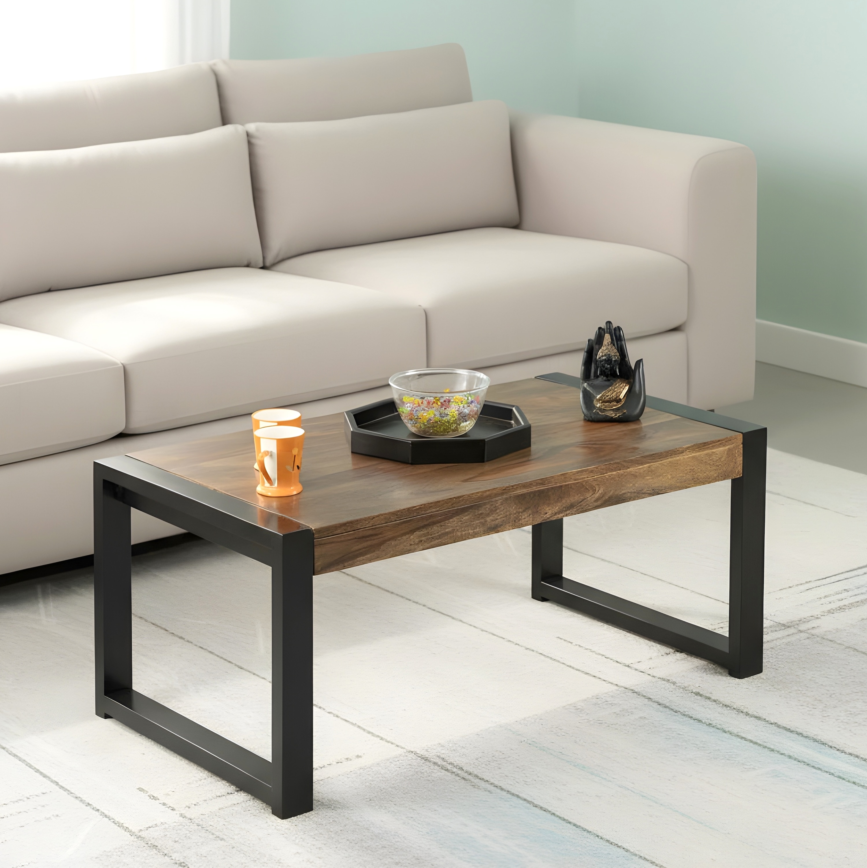 Hamstreet Sheesham Wood Coffee Table In Teak Finish