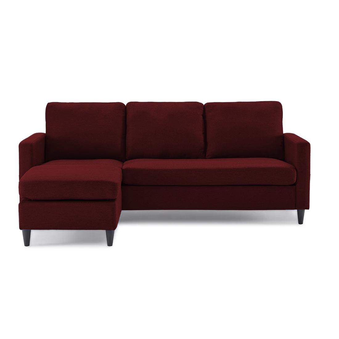 Monznij Sectional Fabric Sofa - Maroon