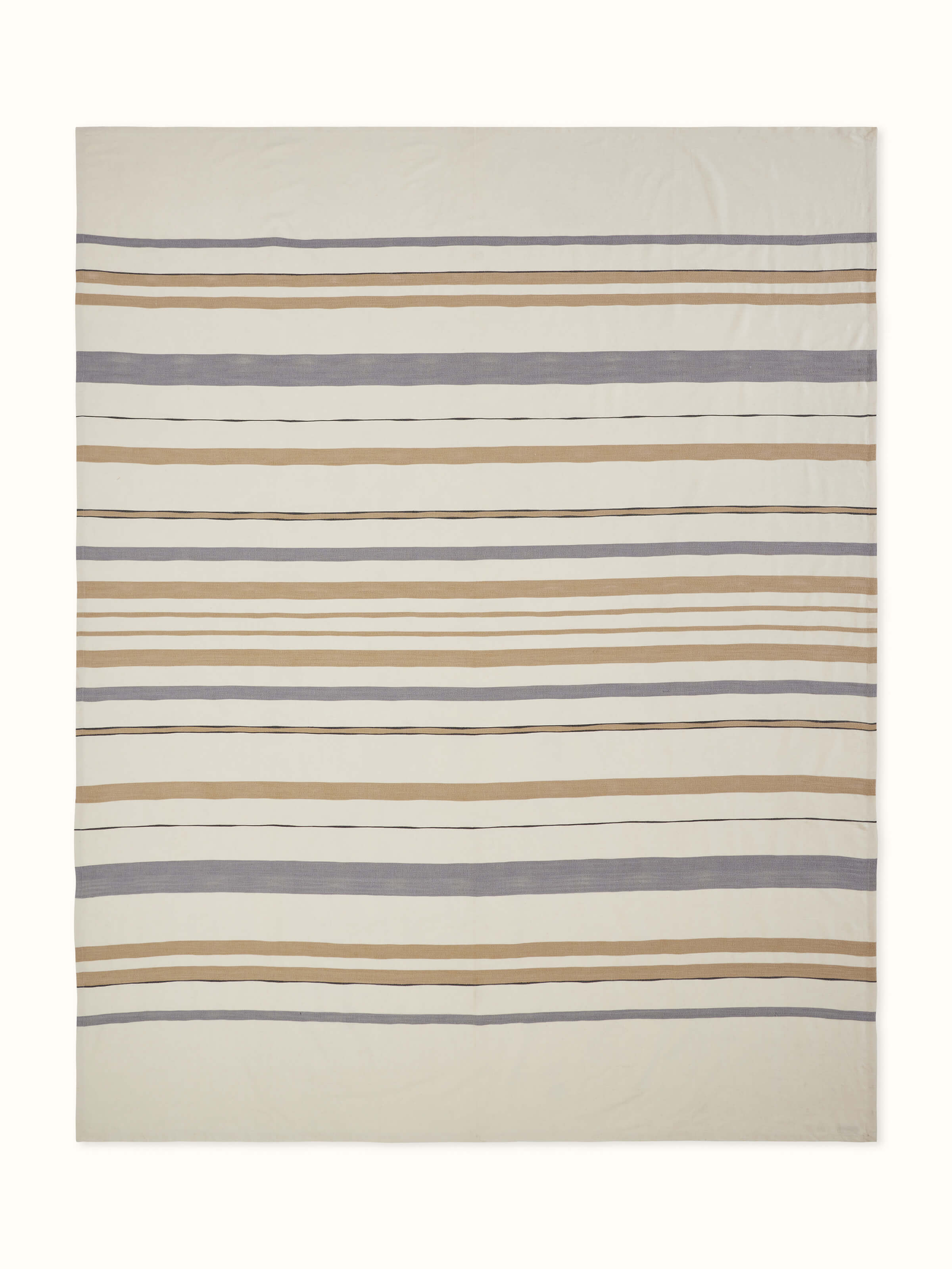 Folded front view showing fabric texture and clean stripes – Neerja queen-size bedspread