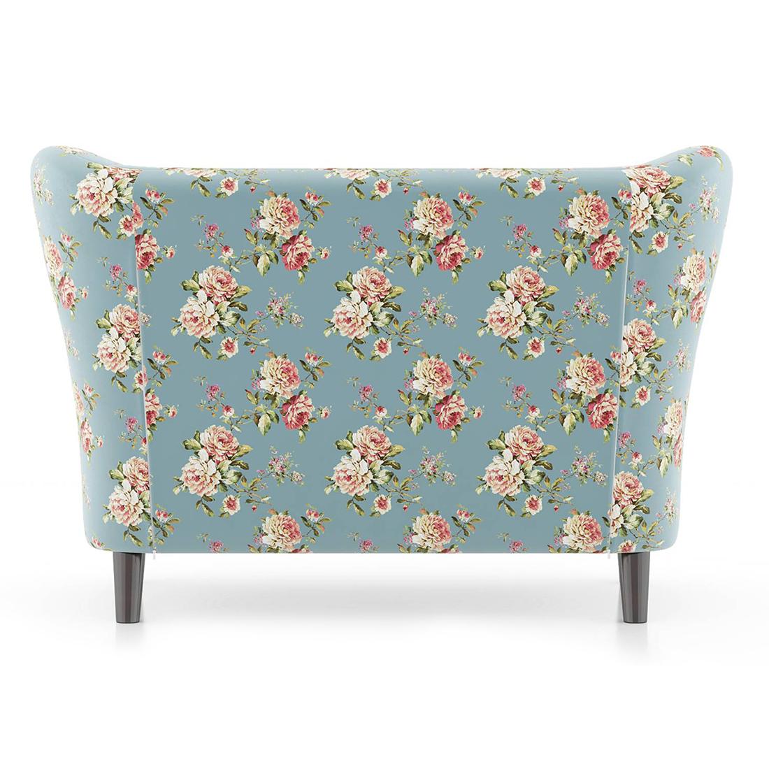 Frida 2 Seater Fabric Loveseat In Dusty Teal Floral Colour