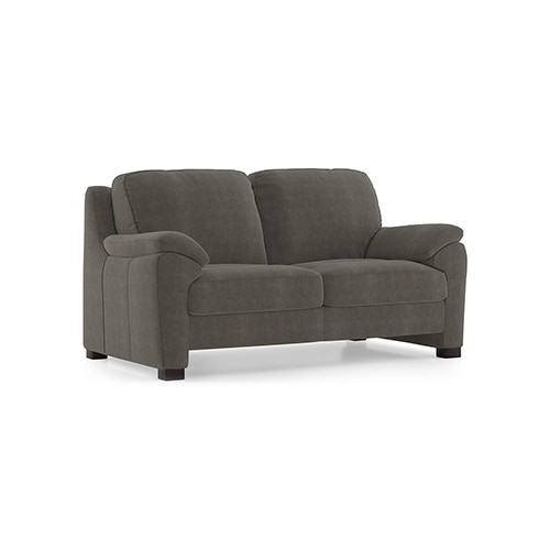 Farina Luxe 2 Seater Fabric Sofa in Ash Grey Velvet Colour - Urban Ladder