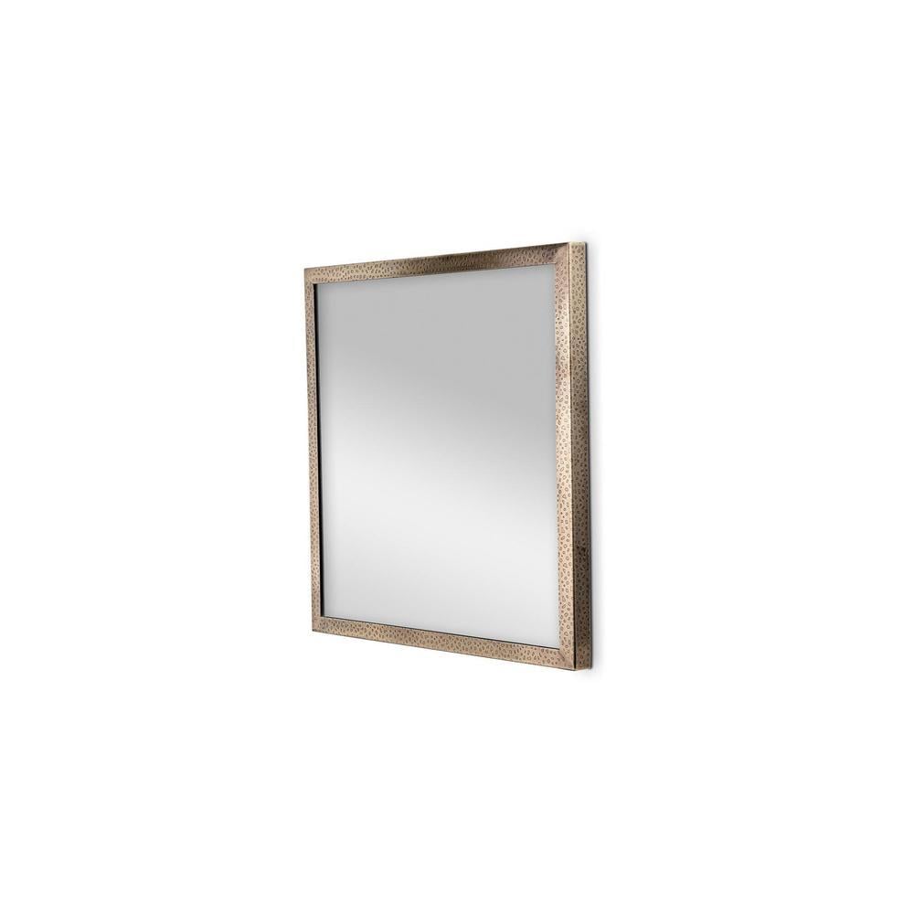 Vintage Etched Engraved Stainless Steel Wall Mirror