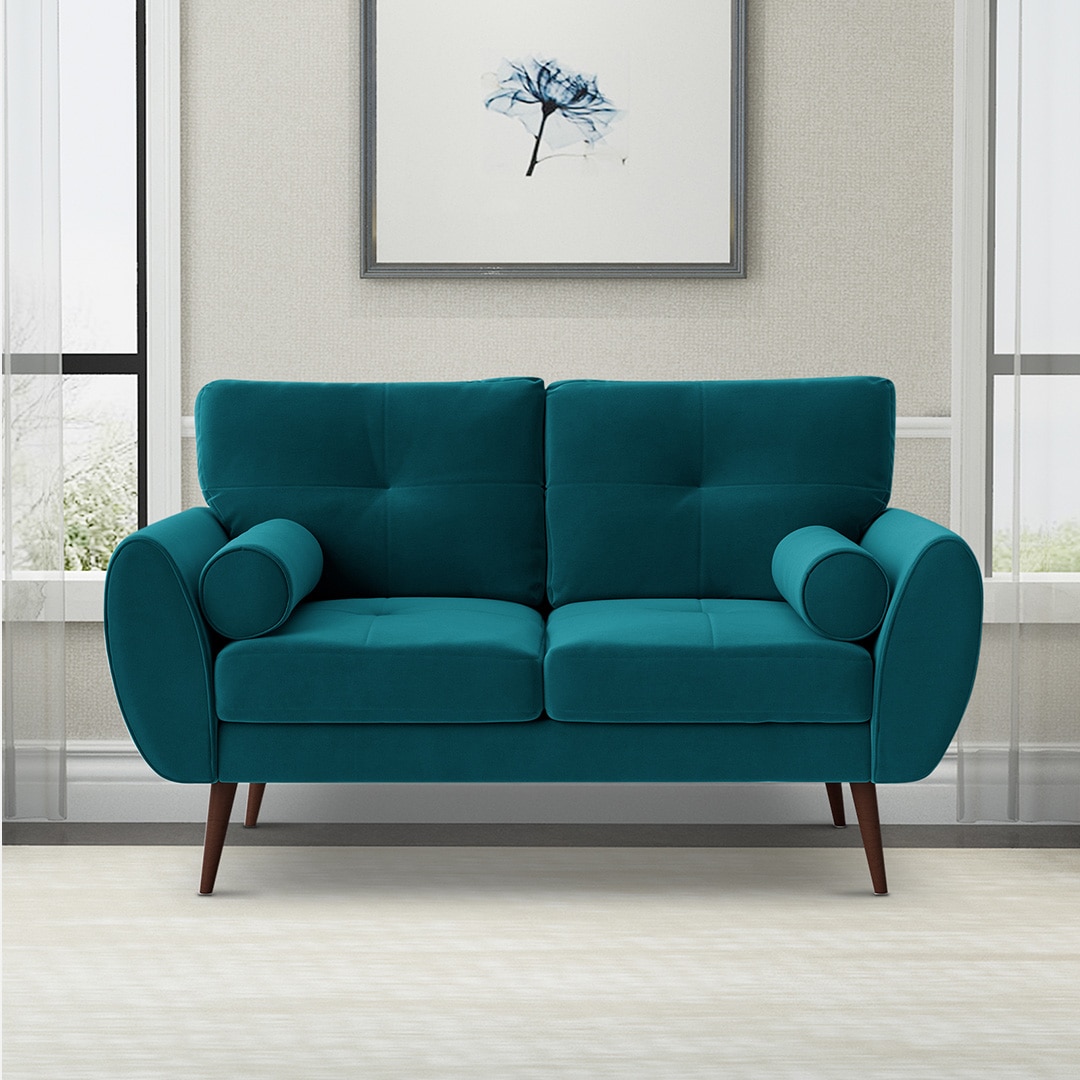 Faro Velvet 2 Seater Sofa in T Blue Colour