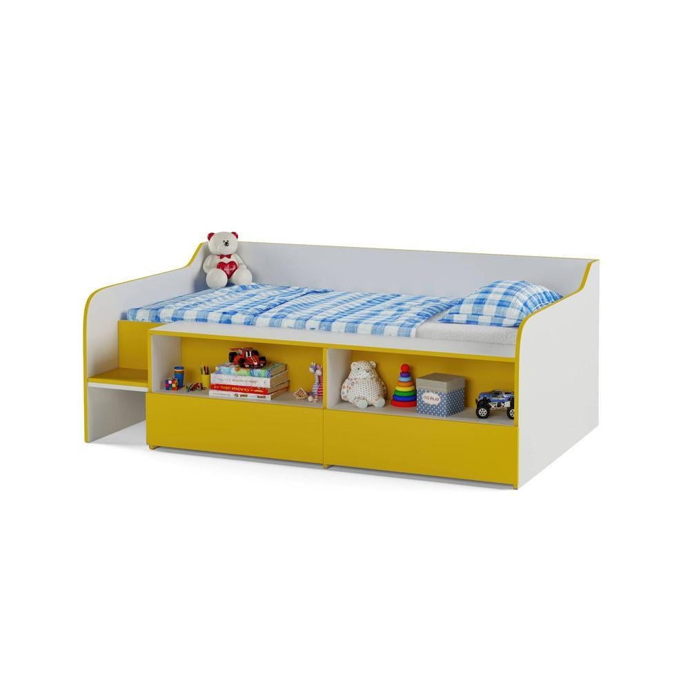 Bumblebee Engineered Wood Box Storage Bed in Yellow Colour