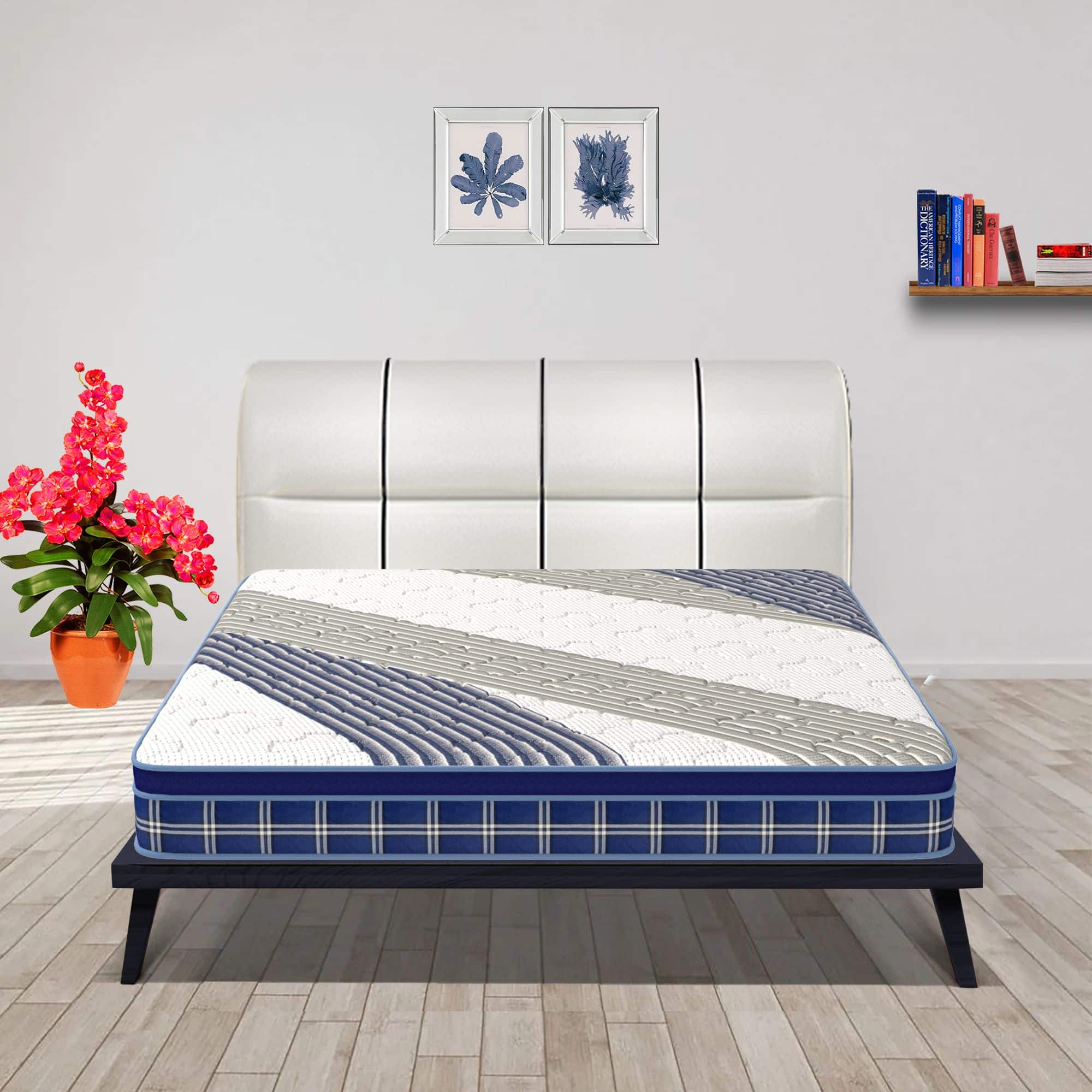 Calm Pillow Top With ISPT Technology 8 Inch Single Size Bonnell Spring Mattress (72X36 Inches), Ortho Spring Support, SoftRelax Comfort, with Cool Gel Foam