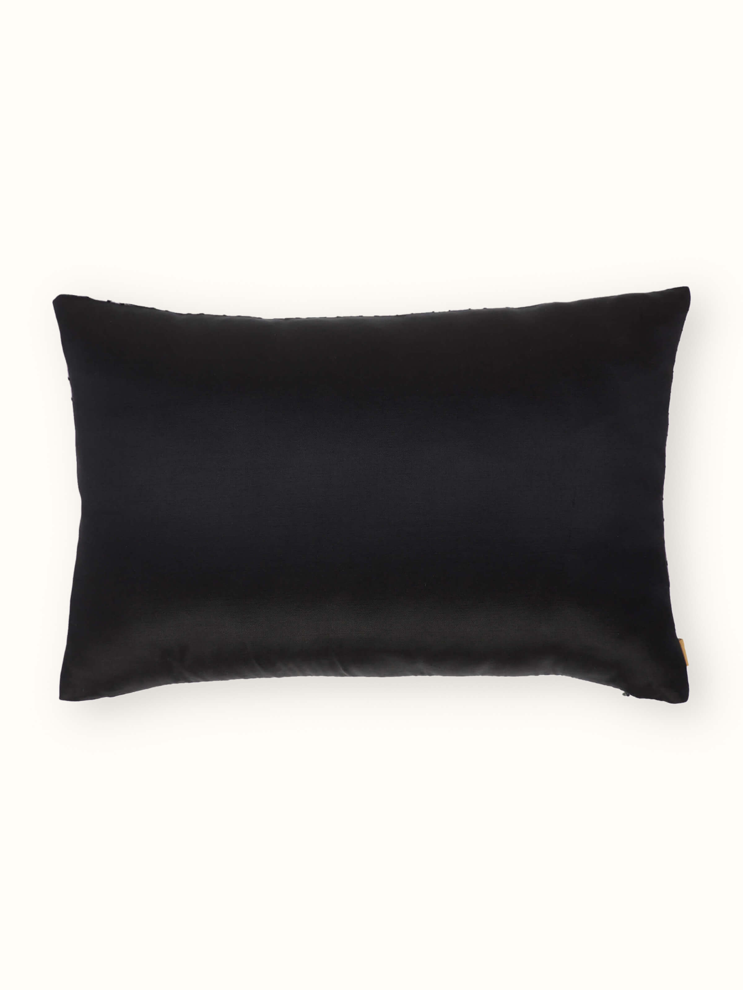 Rambagh Grey Geometric Cotton Blend Sanganeri Hand Block Printed Cushion Cover