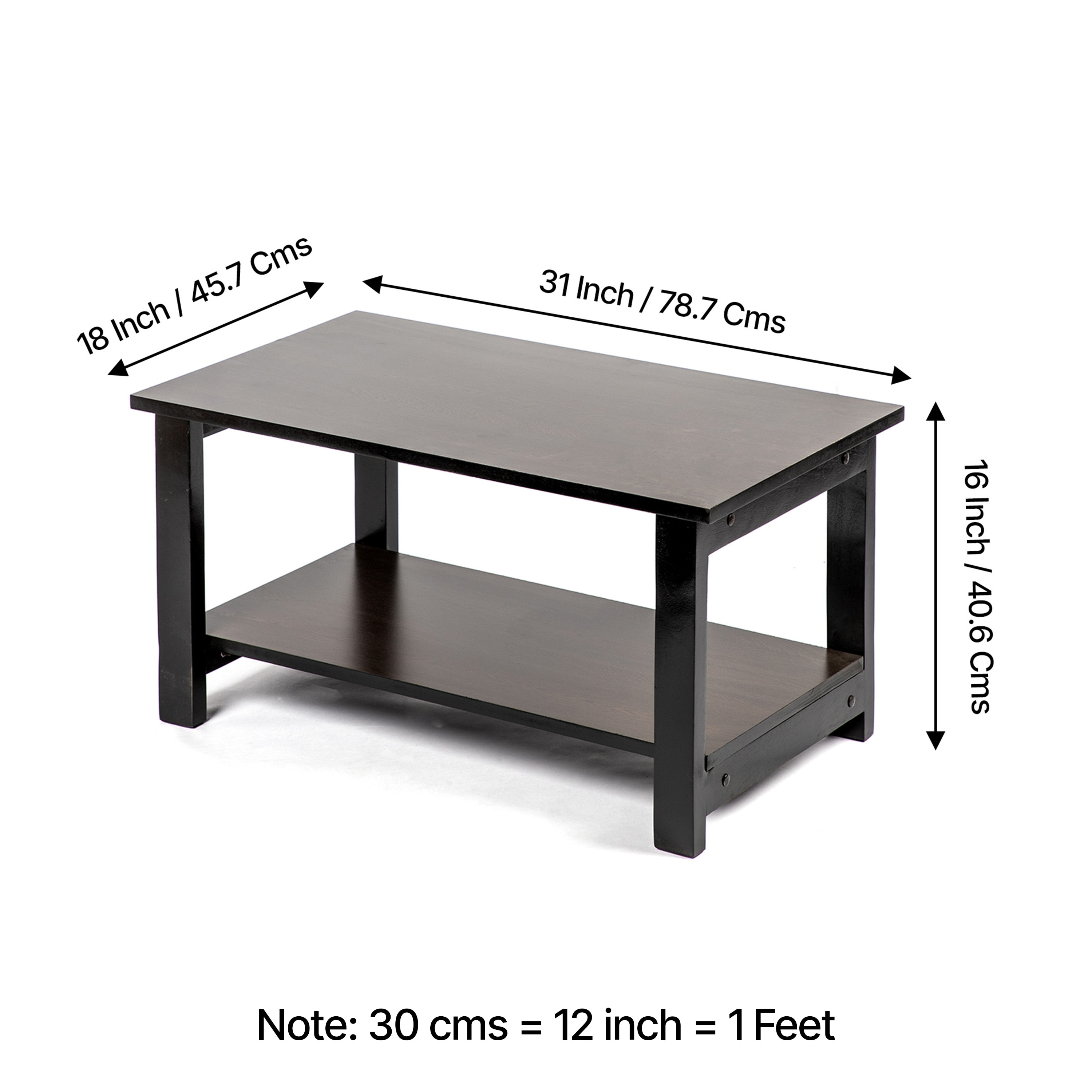 Boston Coffee Table - Dark Walnut Finish - Large