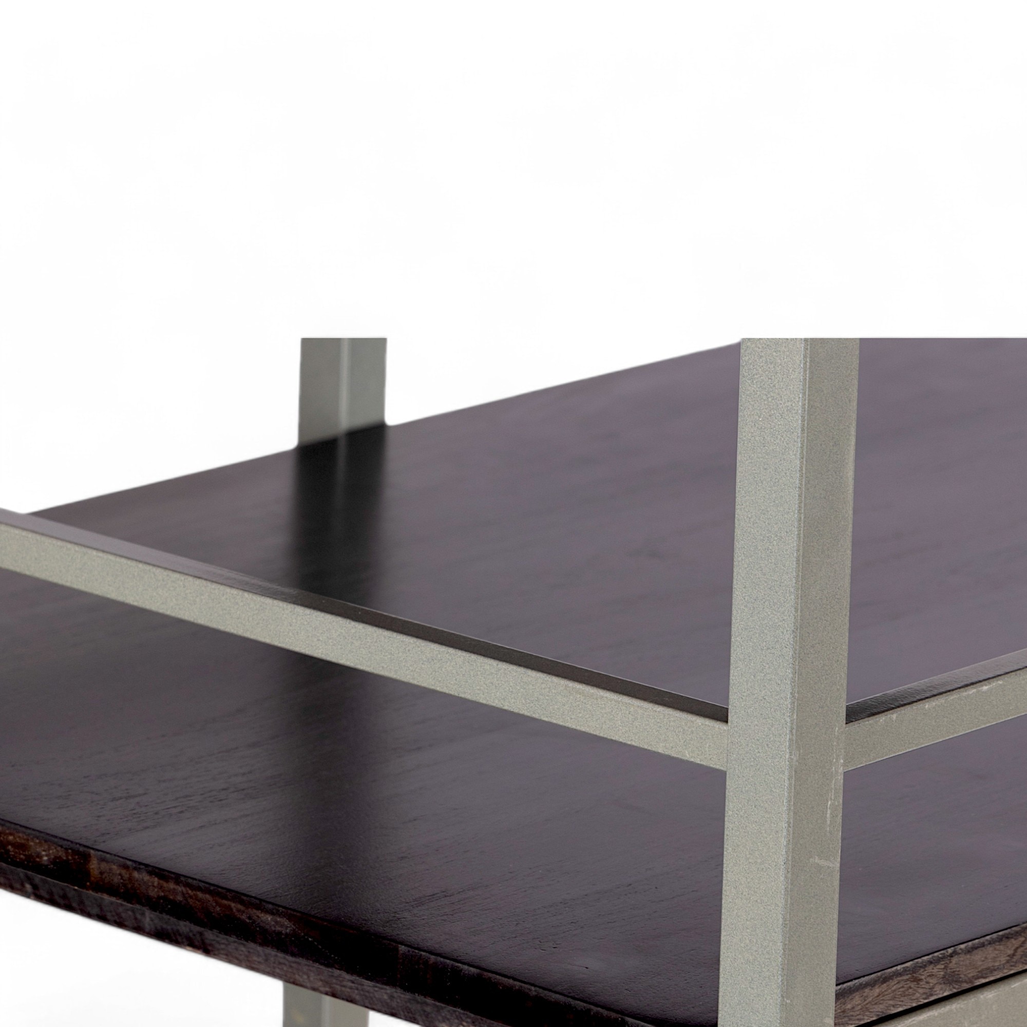 Kerdley Sheesham Wood with Metal Frame Study Computer Table In Dark Mahagony Finish