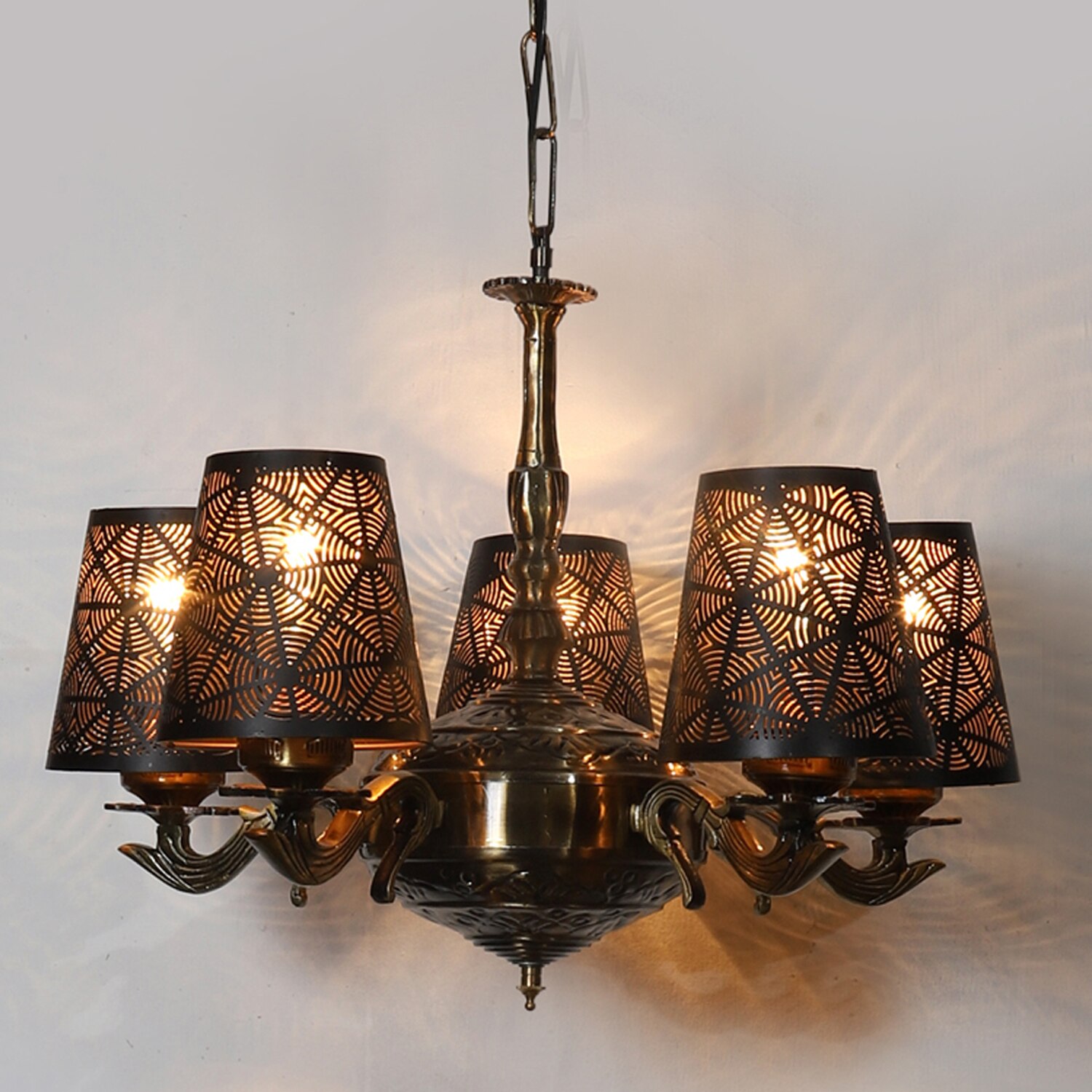 Devansh Metal Wall Mounted Lamp With Black Cotton Shade