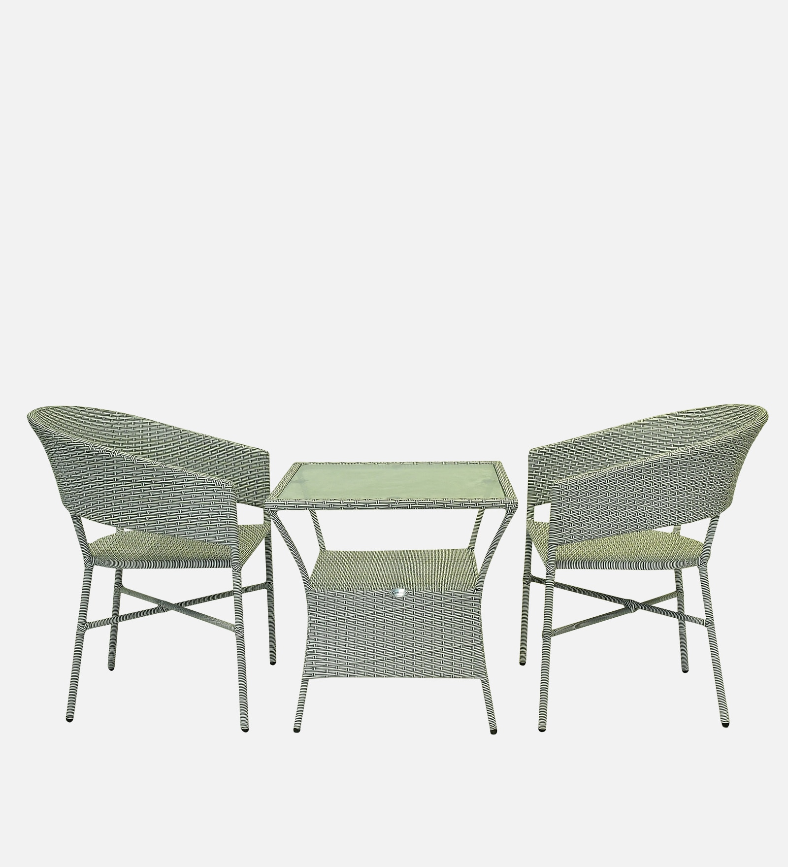 Geelong Wicker Chair  White And Black Finish