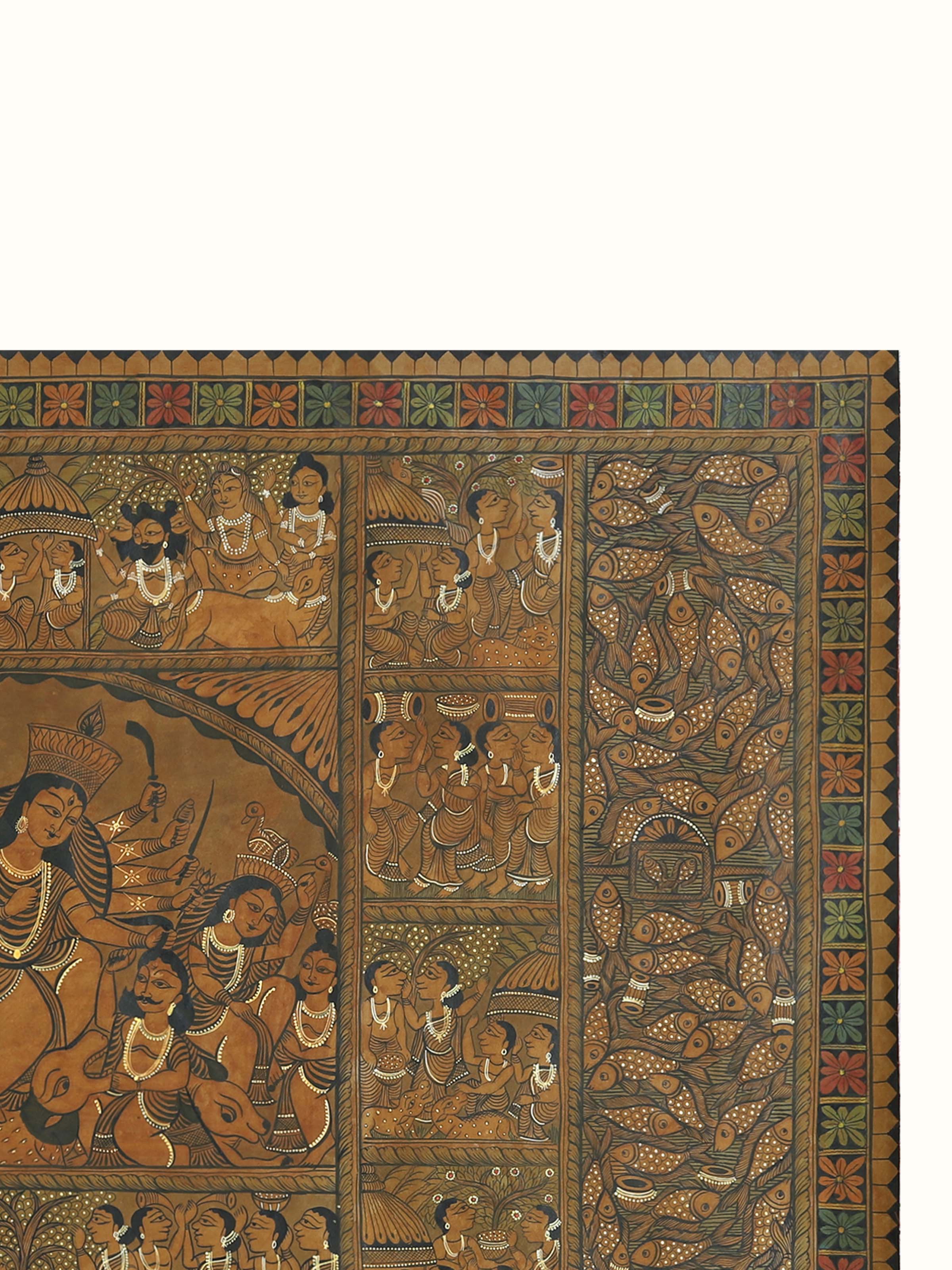 Detail shot of Devi Kalighat Painting