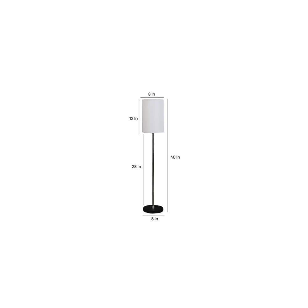 Severin White Cotton Shade Floor Lamp