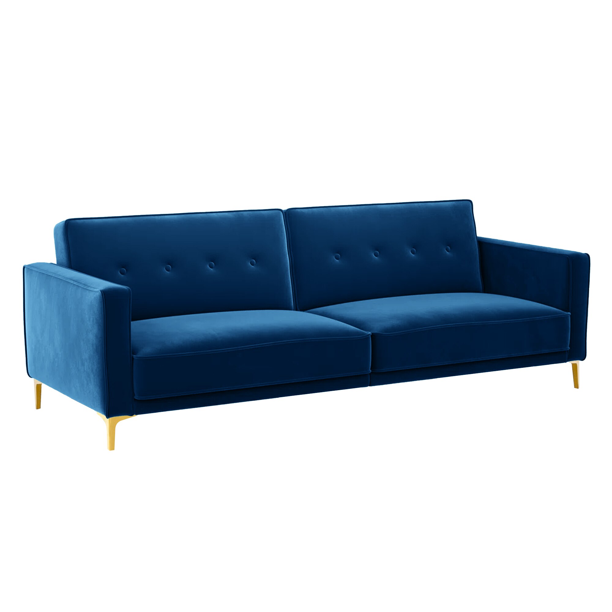 Calisa 3 Seater Velvet Sofa Cum Bed in Navy Blue colour