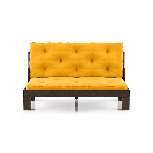 Faria Wooden Sofa (Mustard Yellow)