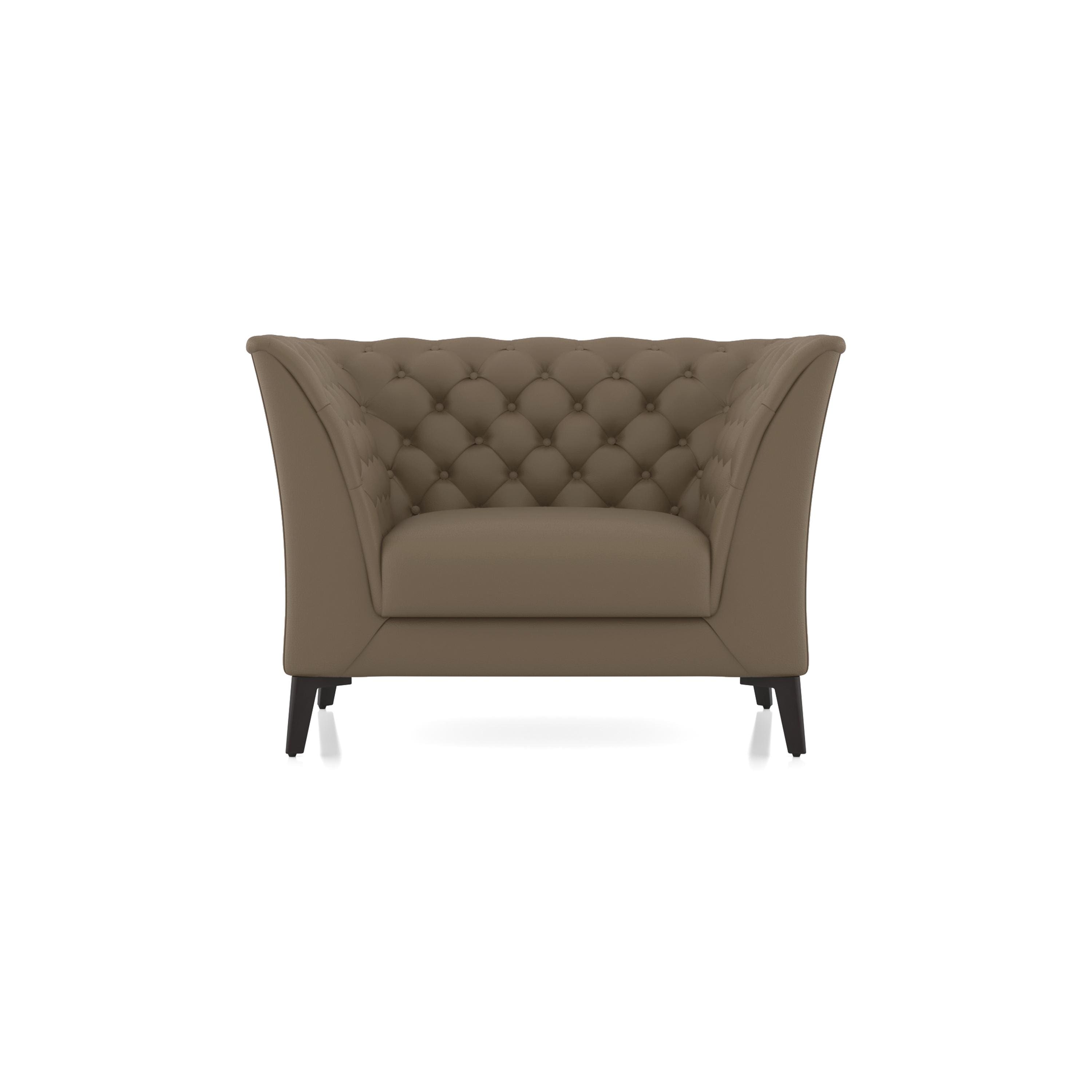 Weston 1 Seater Premium Italian Leather Sofa In Dark Truffle