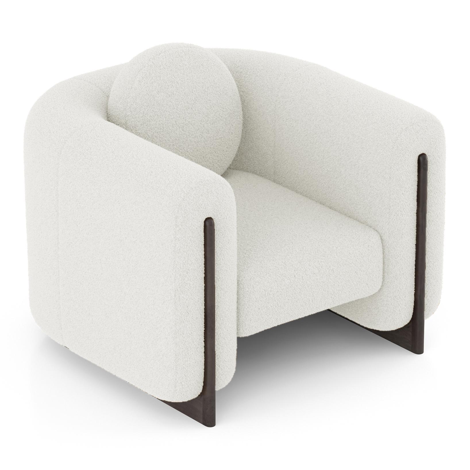 Reno Lounge Chair in White Himalaya Boucle Colour