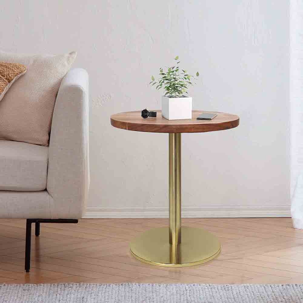 Metalsmith Ally Side Table – Metal & Wood, Brown Finish - Metalsmith