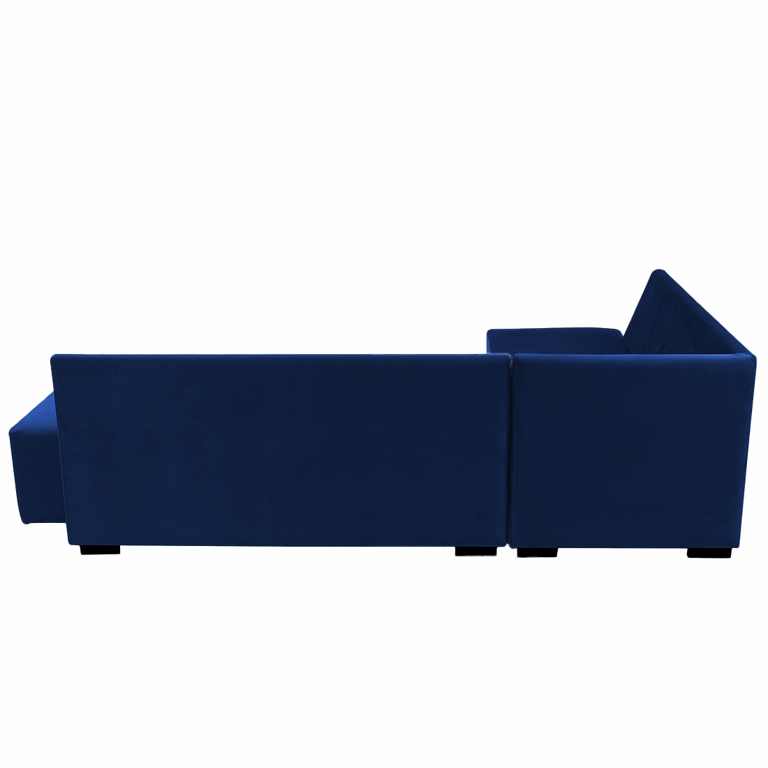Melo 3 Seater Left Sectional Velvet Sofa Cum Bed in Navy Blue colour